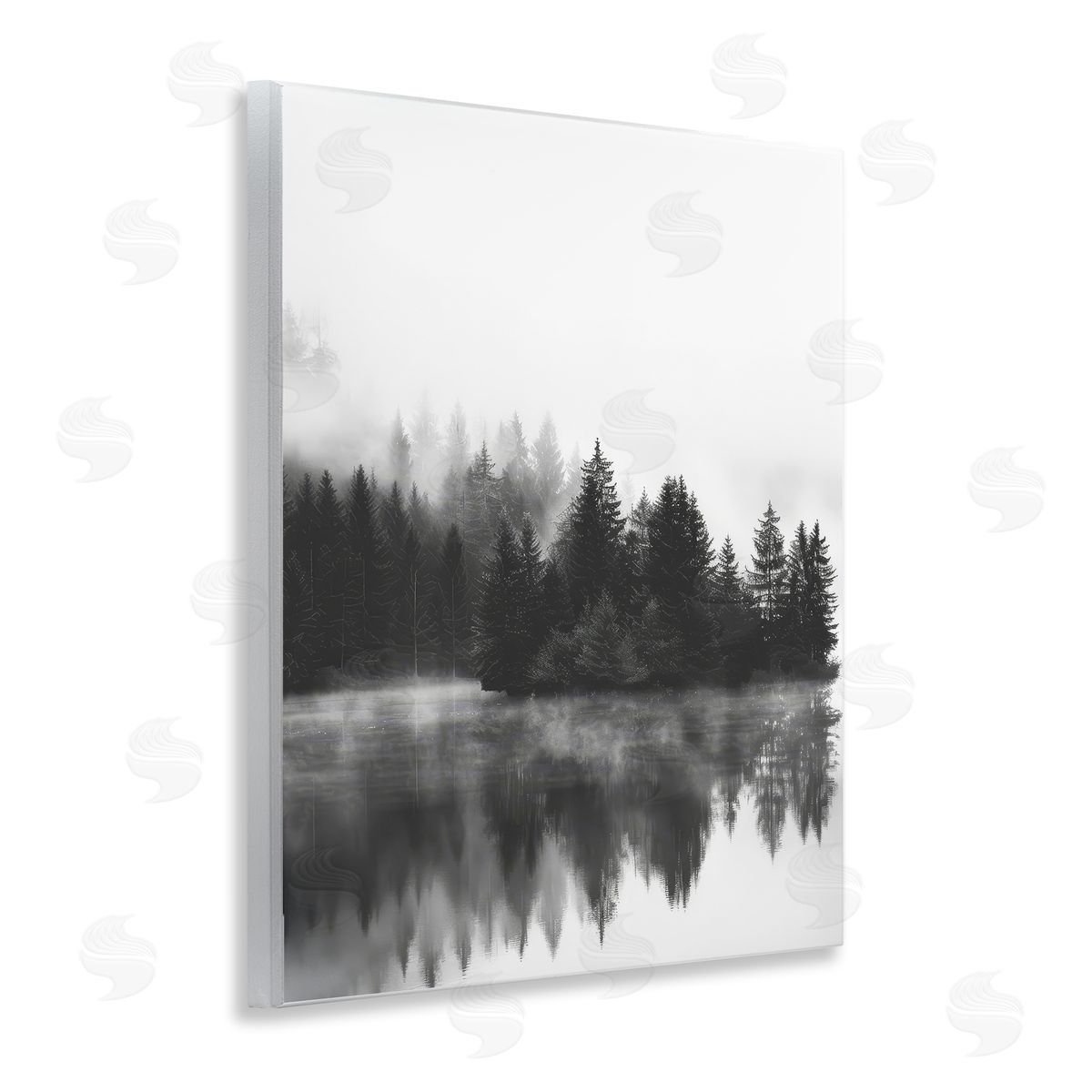 Dark Tree Reflections Wood Plaque Wall Art, Home Decor by Petal Prints Design