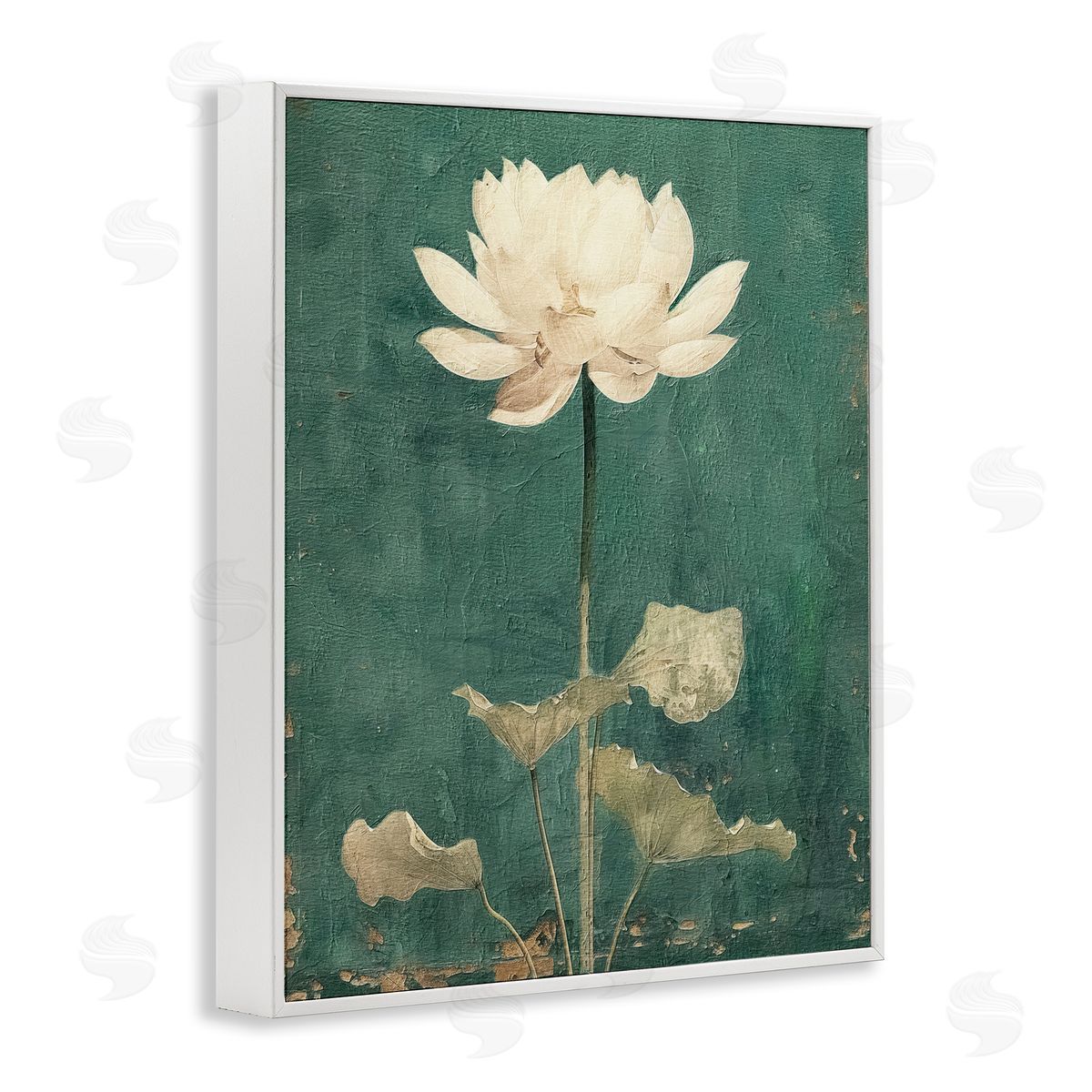 Vintage Floral Bud White Frame Print Wall Art, Home Decor by RileyB