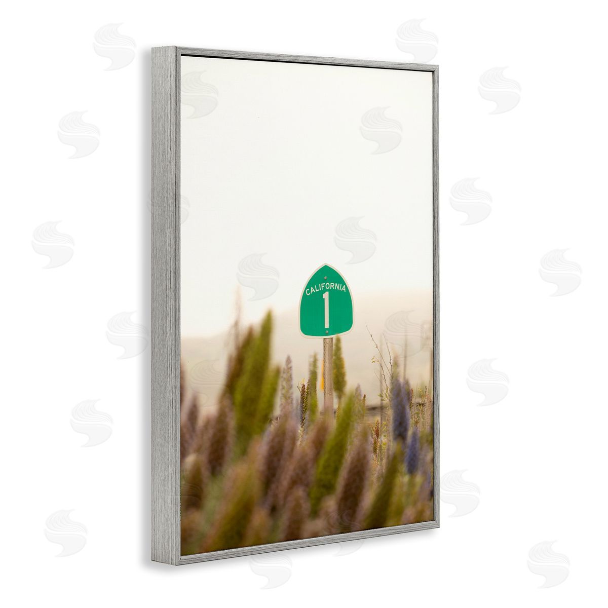 California Road Sign View Grey Frame Print Wall Art, Home Decor by Crystal Lynn Collins