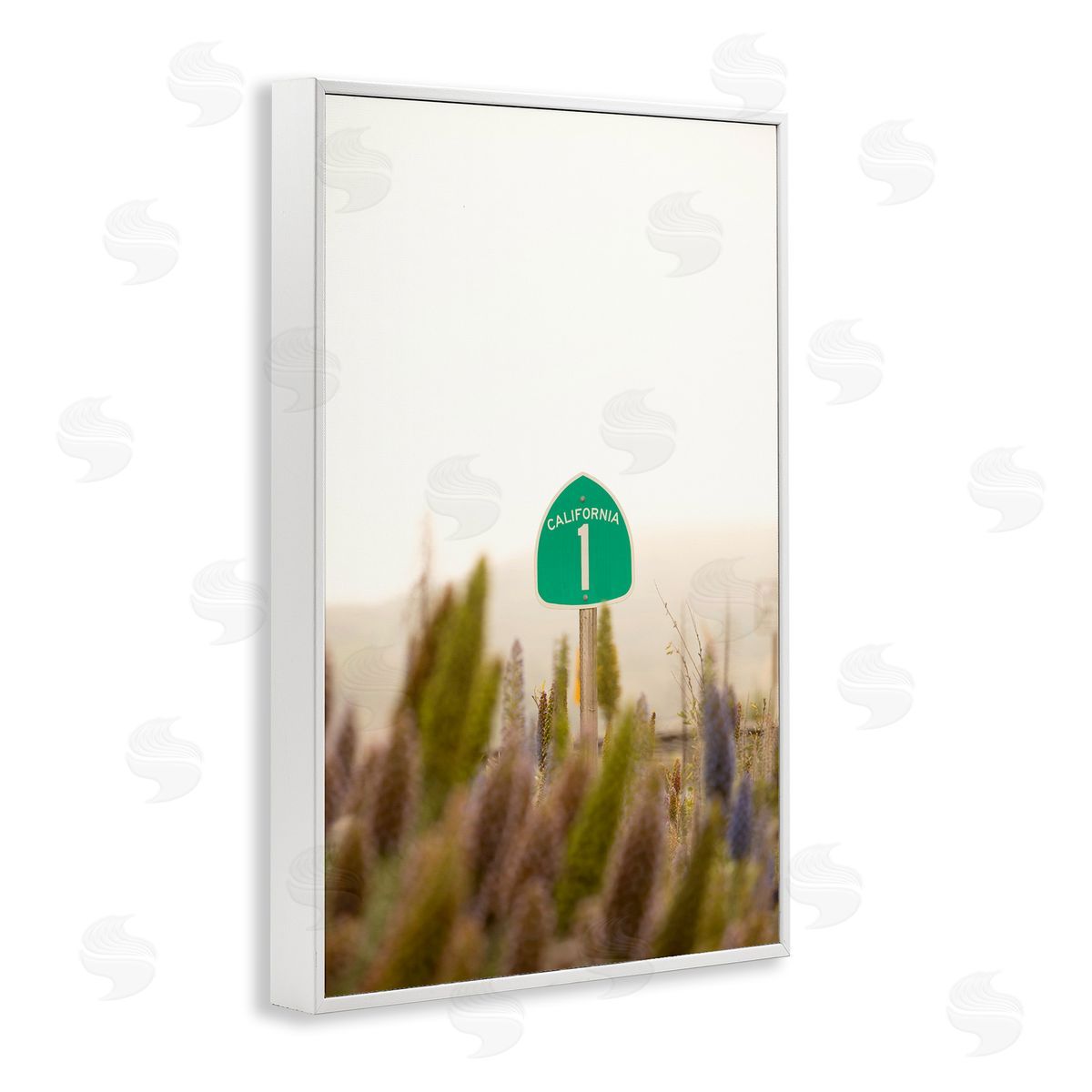 California Road Sign View White Frame Print Wall Art, Home Decor by Crystal Lynn Collins