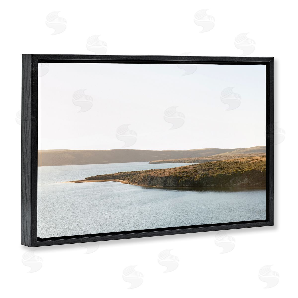 Pacific Estuary Landscape Black Floating Frame Canvas Wall Art, Home Decor by Crystal Lynn Collins