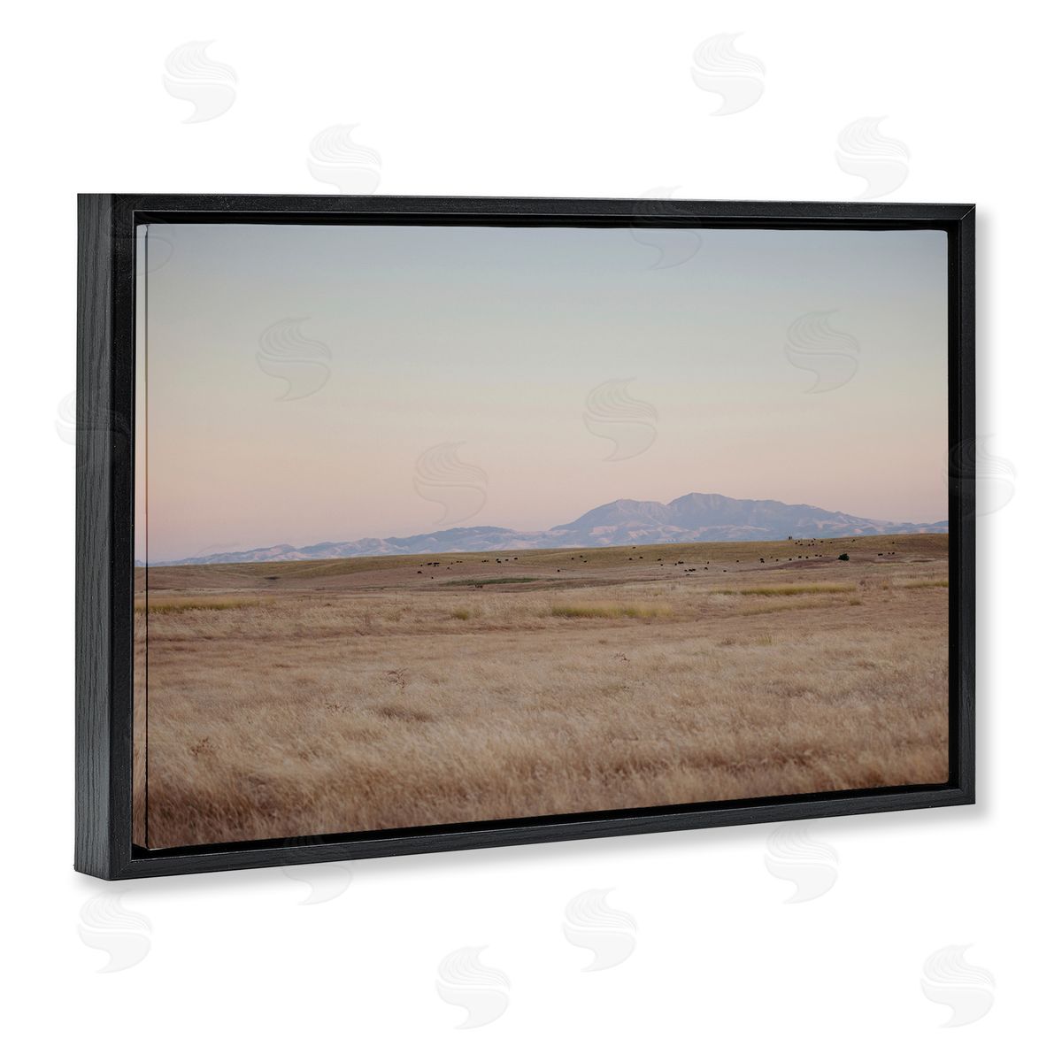 Grizzly Island View Black Floating Frame Canvas Wall Art, Home Decor by Crystal Lynn Collins