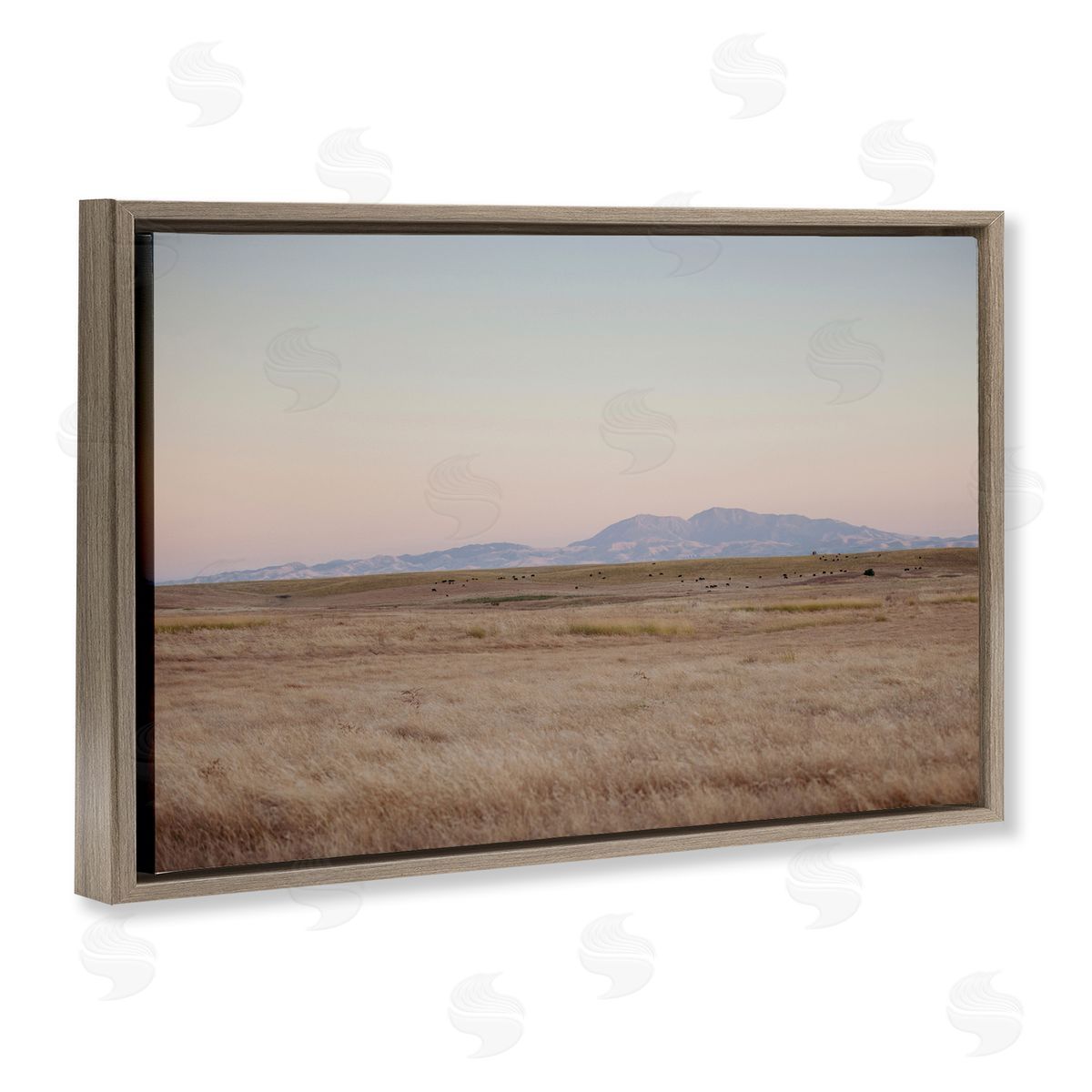 Grizzly Island View Brown Floating Frame Canvas Wall Art, Home Decor by Crystal Lynn Collins