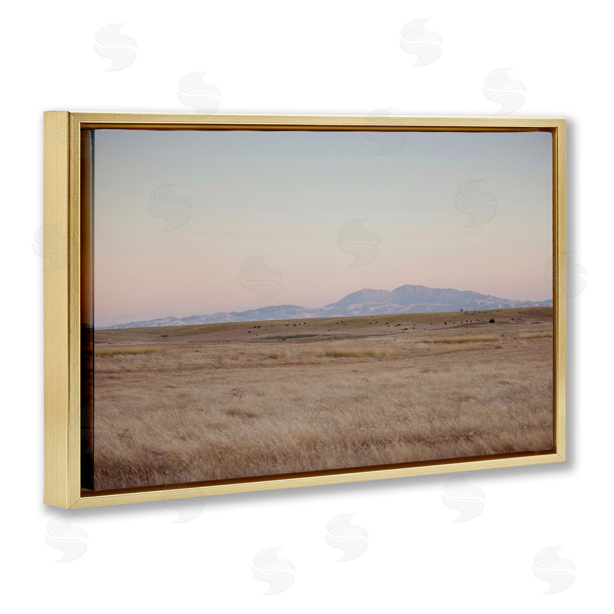 Grizzly Island View Gold Floating Frame Canvas Wall Art, Home Decor by Crystal Lynn Collins