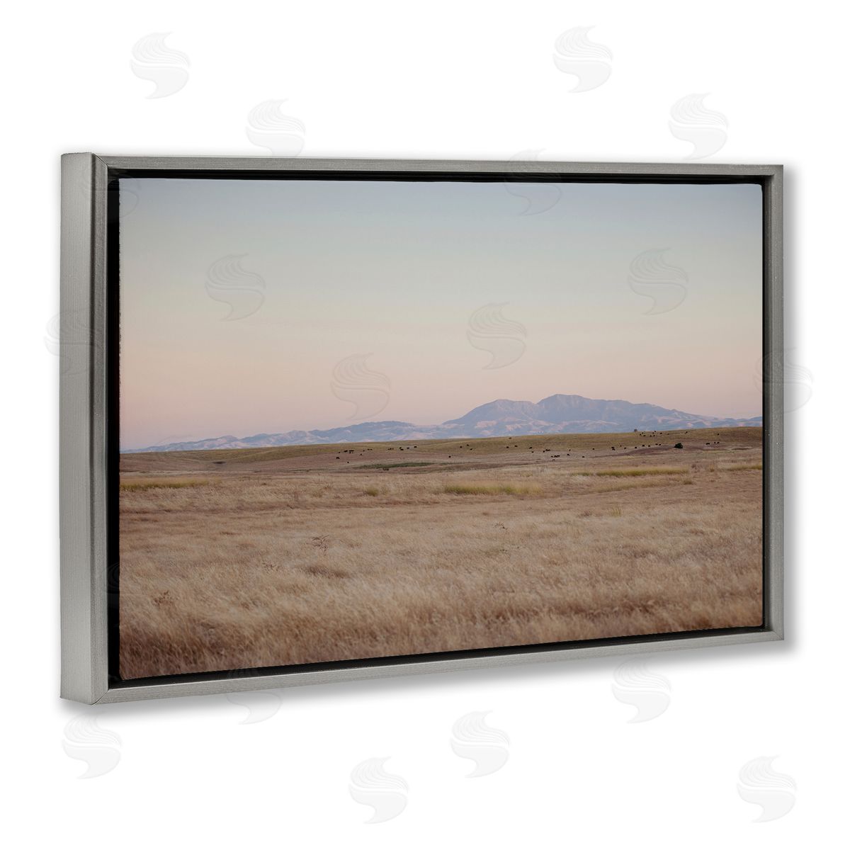 Grizzly Island View Grey Floating Frame Canvas Wall Art, Home Decor by Crystal Lynn Collins