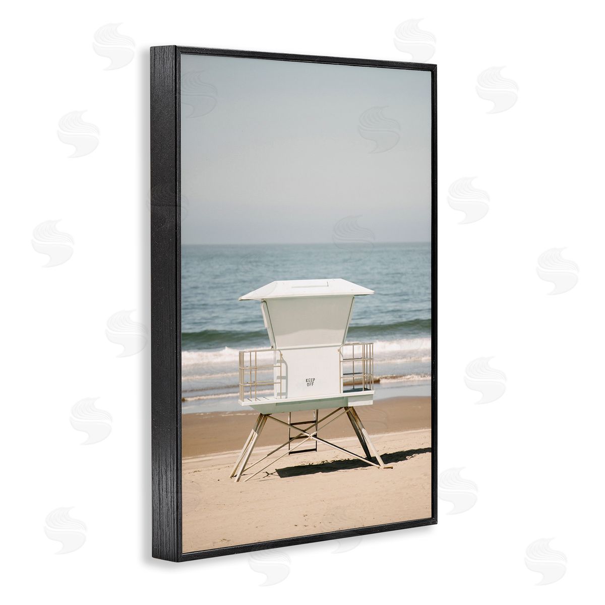 Surf Shack on Shore Black Frame Print Wall Art, Home Decor by Crystal Lynn Collins
