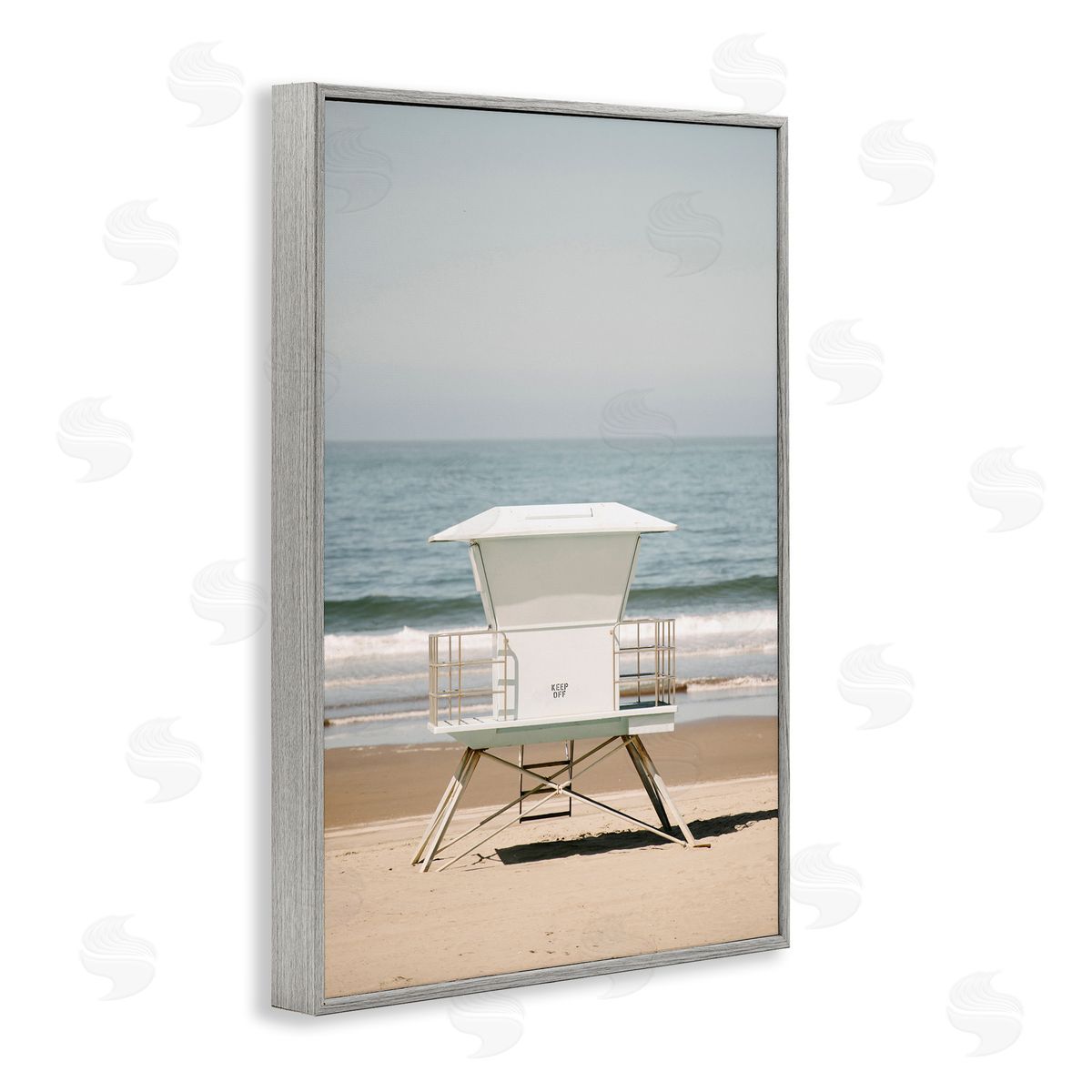 Surf Shack on Shore Grey Frame Print Wall Art, Home Decor by Crystal Lynn Collins