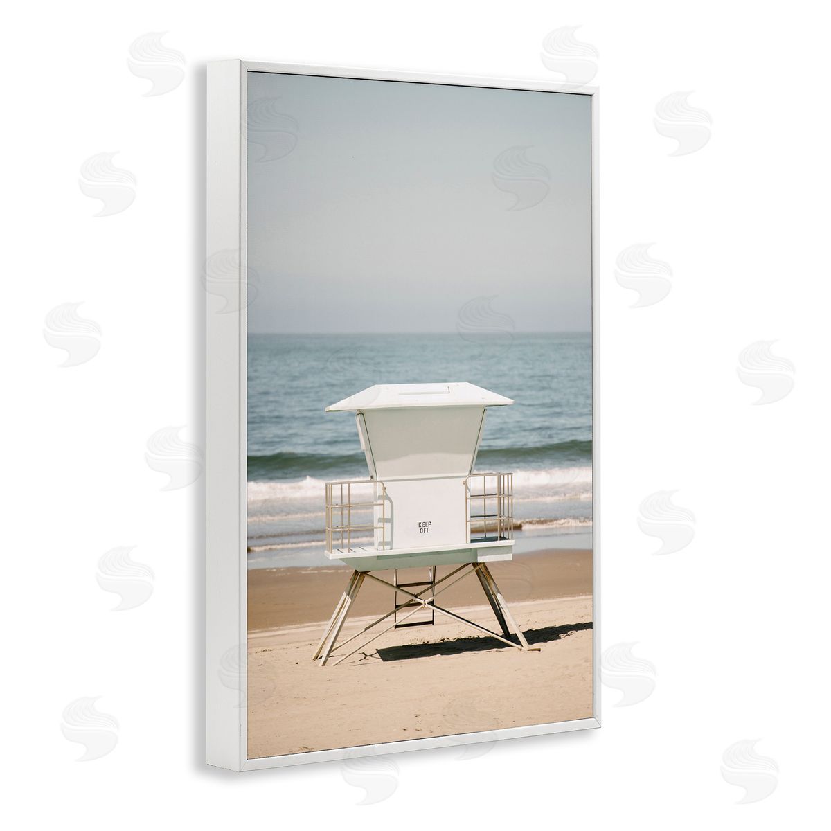 Surf Shack on Shore White Frame Print Wall Art, Home Decor by Crystal Lynn Collins