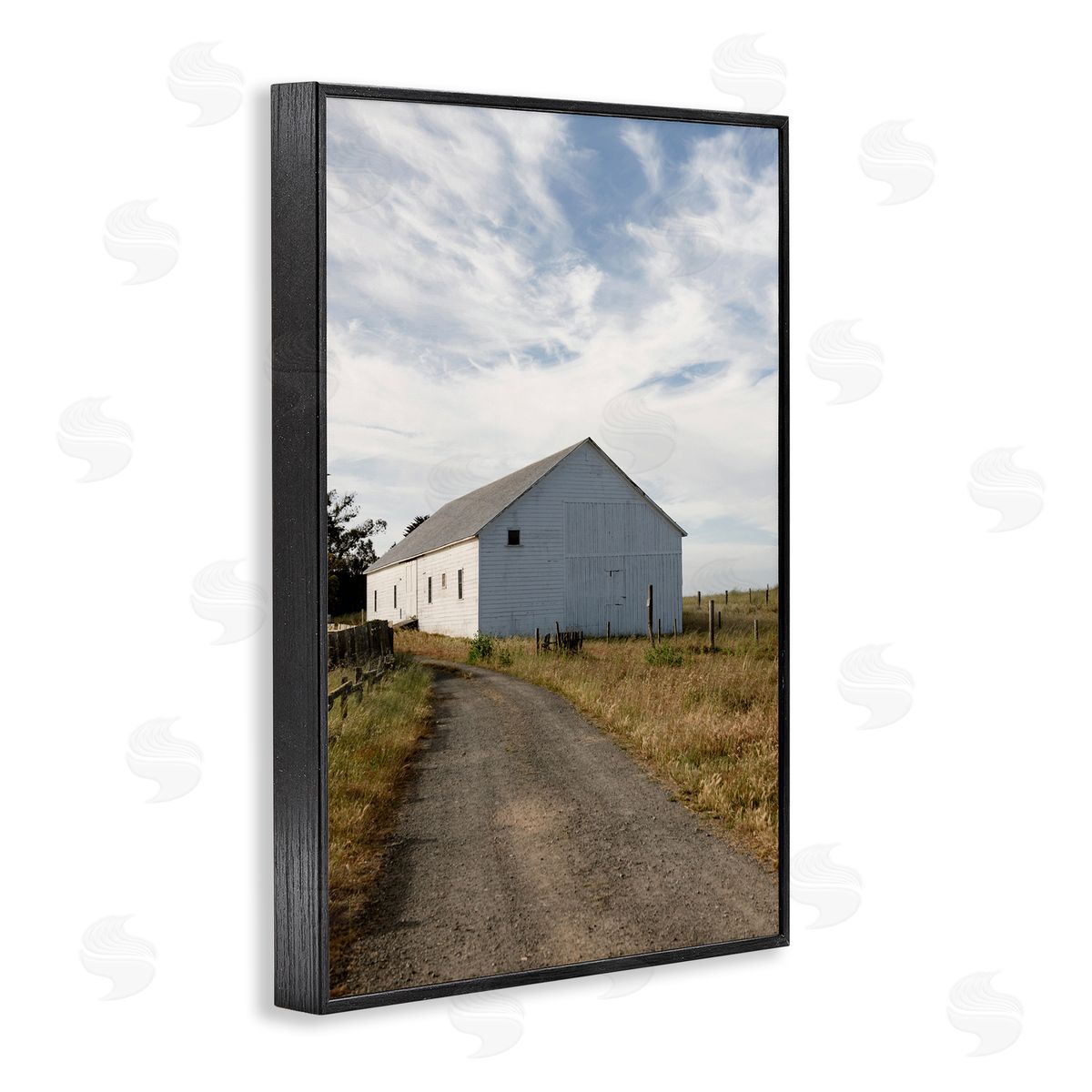 Receding Road to Barn Black Frame Print Wall Art, Home Decor by Crystal Lynn Collins