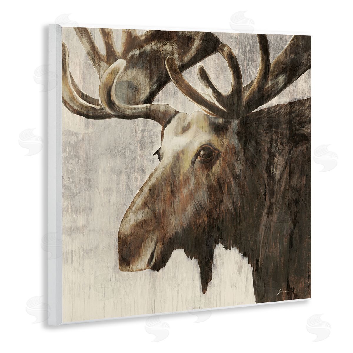 Forest Moose Distressed Wood Plaque Wall Art, Home Decor by Liz Jardine