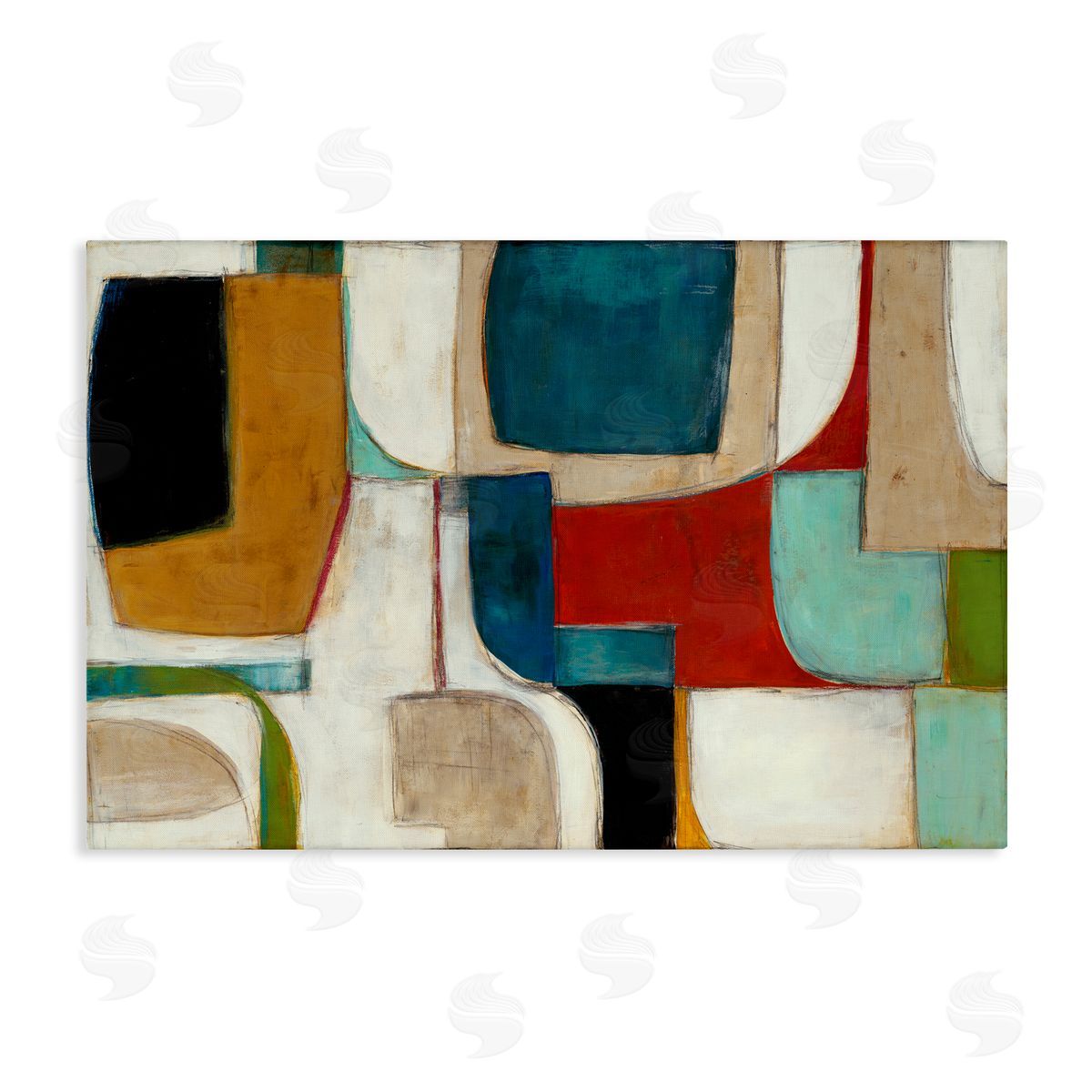 Abstract Cubism Shapes Canvas Wall Art, Home Decor by Kippi Leonard