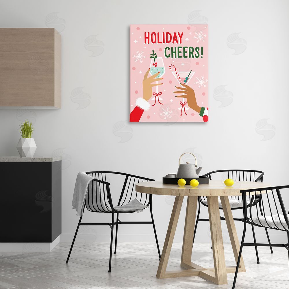 Ilis Avilés Holiday Cheers with Cocktails Canvas Wall Art Print in Room
