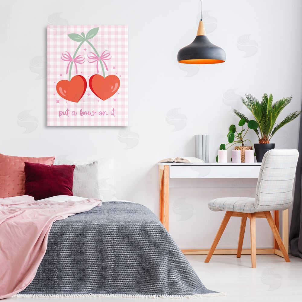 Ilis Avilés Put A Bow On It Cherries Canvas Wall Art Print in Room