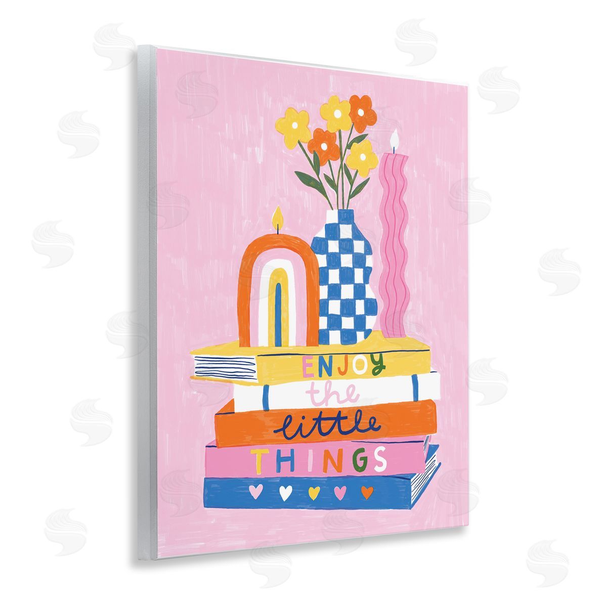 Lisa Barlow Enjoy Little Things Bookstack Wooden Wall Plaque Art Print