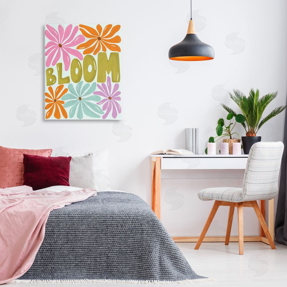 Aralma Bloom Floral Energy Canvas Wall Art Print in Room