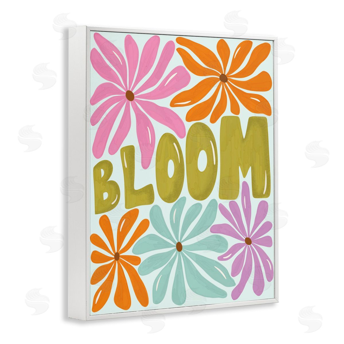 Aralma Bloom Floral Energy White Framed Giclee Wall Art Print