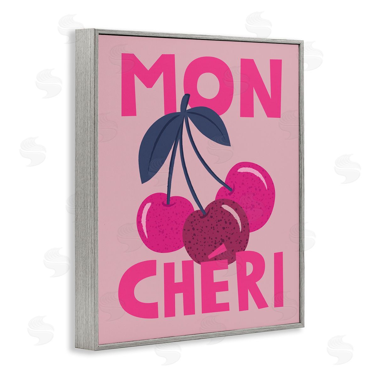 Lisa Perry Whitebutton Mon Cheri Fruits Gray Framed Giclee Wall Art Print