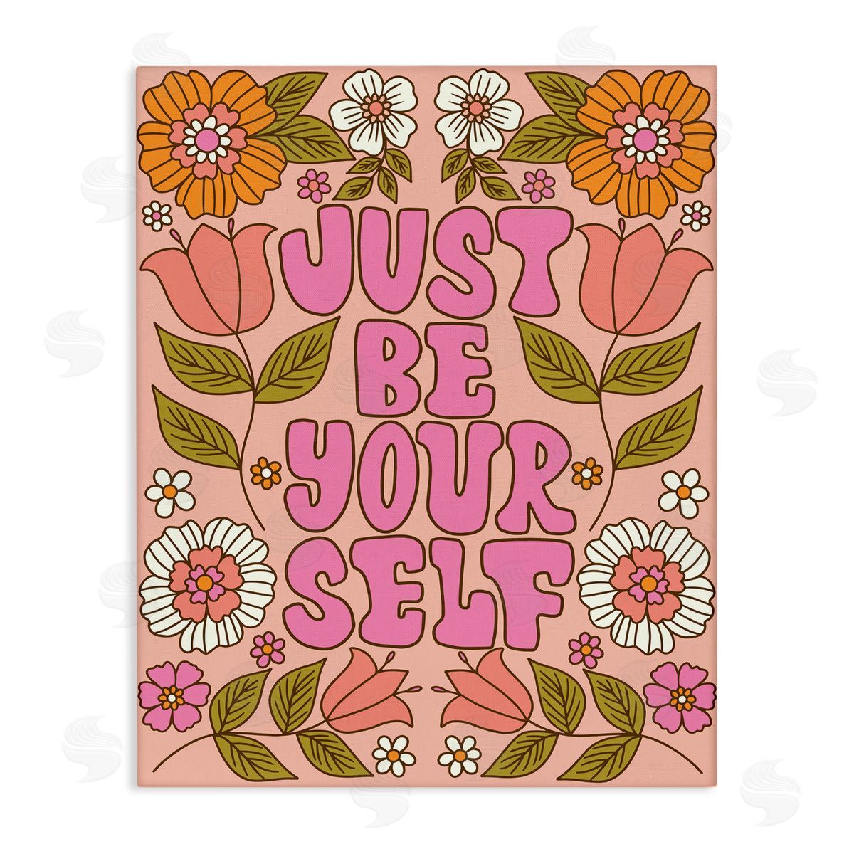 Taylor Shannon Designs Be Yourself Flower Power Canvas Wall Art Print