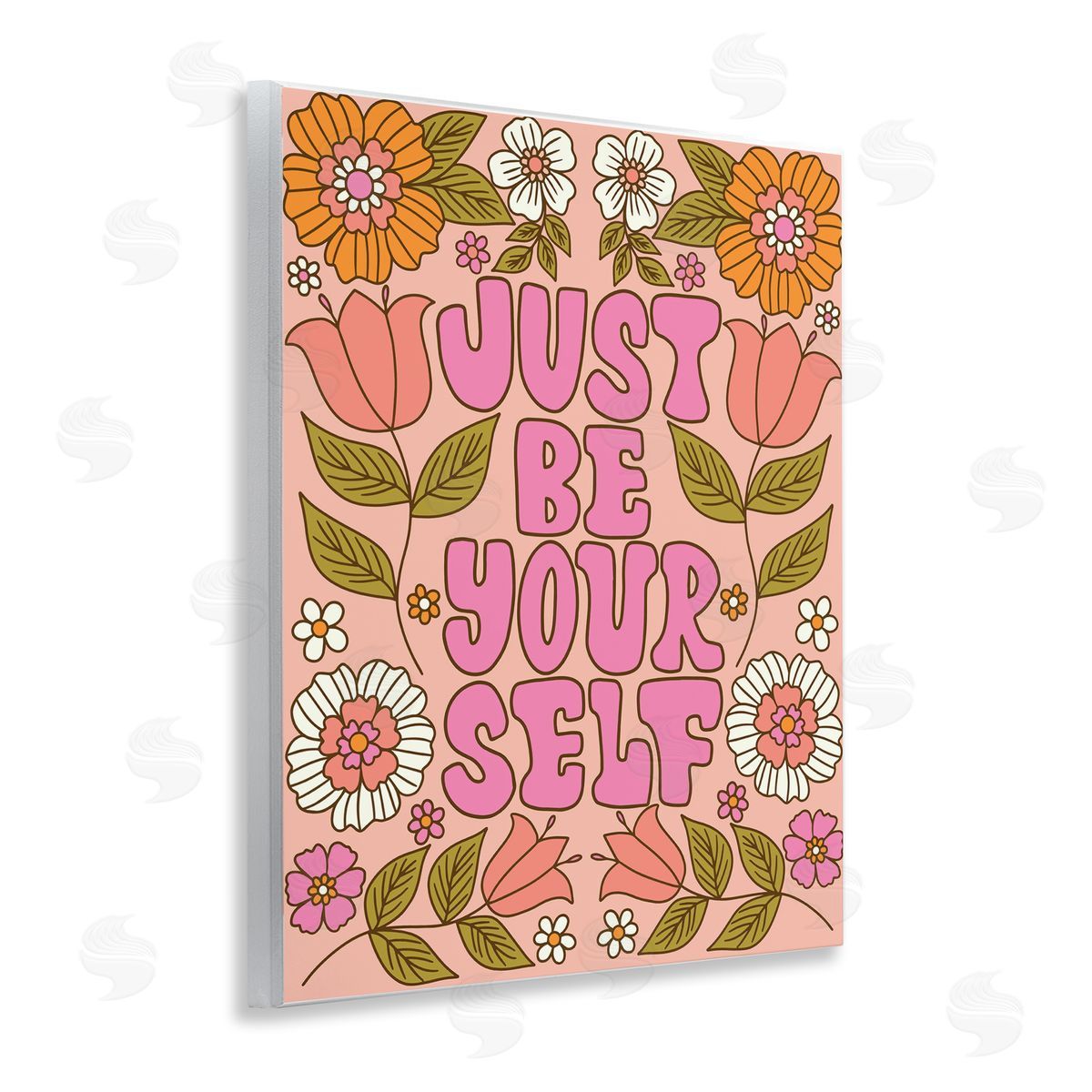 Taylor Shannon Designs Be Yourself Flower Power Wooden Wall Plaque Art Print