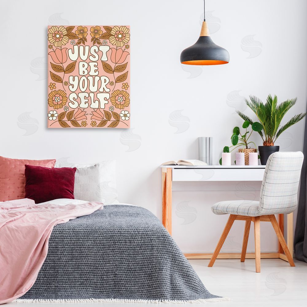 Taylor Shannon Designs Groovy Be Yourself Canvas Wall Art Print in Room