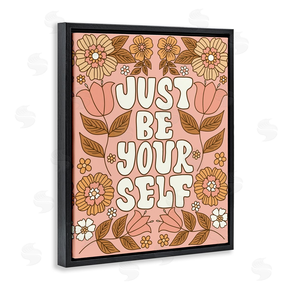 Taylor Shannon Designs Groovy Be Yourself Black Floating Frame Canvas Wall Art Print