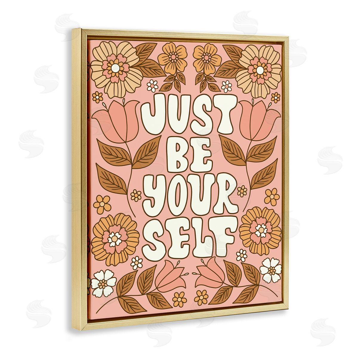 Taylor Shannon Designs Groovy Be Yourself Gold Floating Frame Canvas Wall Art Print