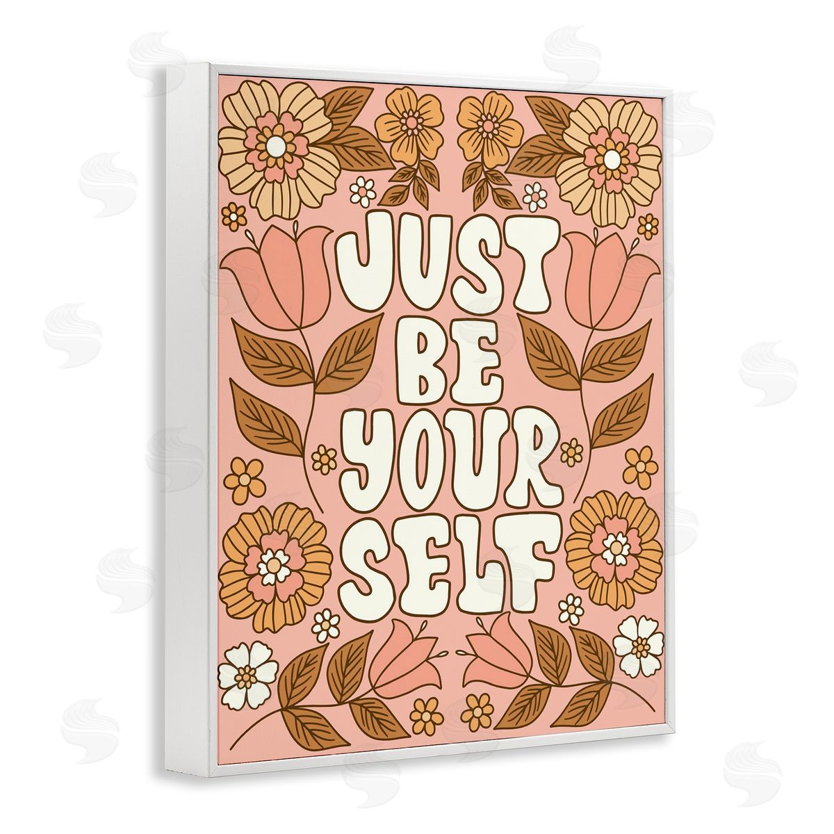 Taylor Shannon Designs Groovy Be Yourself White Framed Giclee Wall Art Print