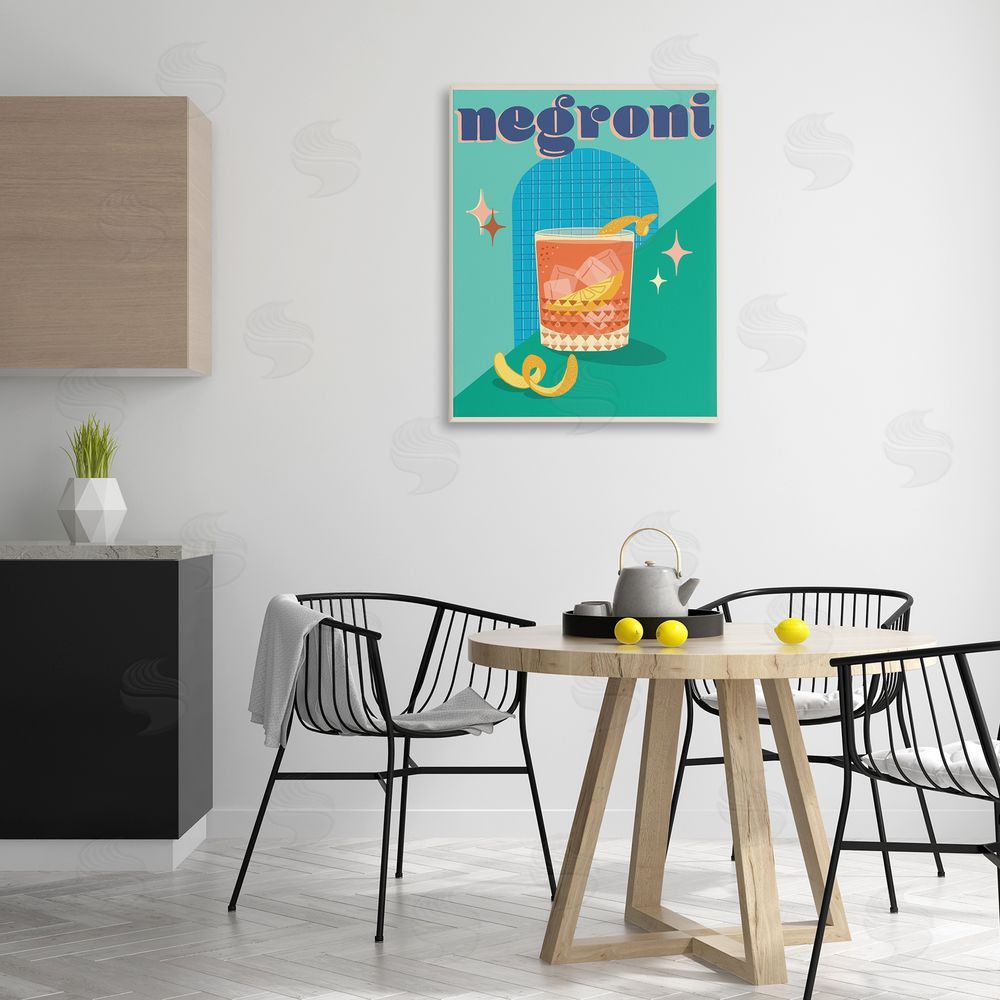 Jo Reid Classic Retro Negroni Canvas Wall Art Print in Room