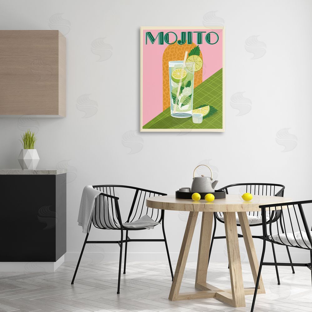 Jo Reid Classic Retro Mojito Canvas Wall Art Print in Room