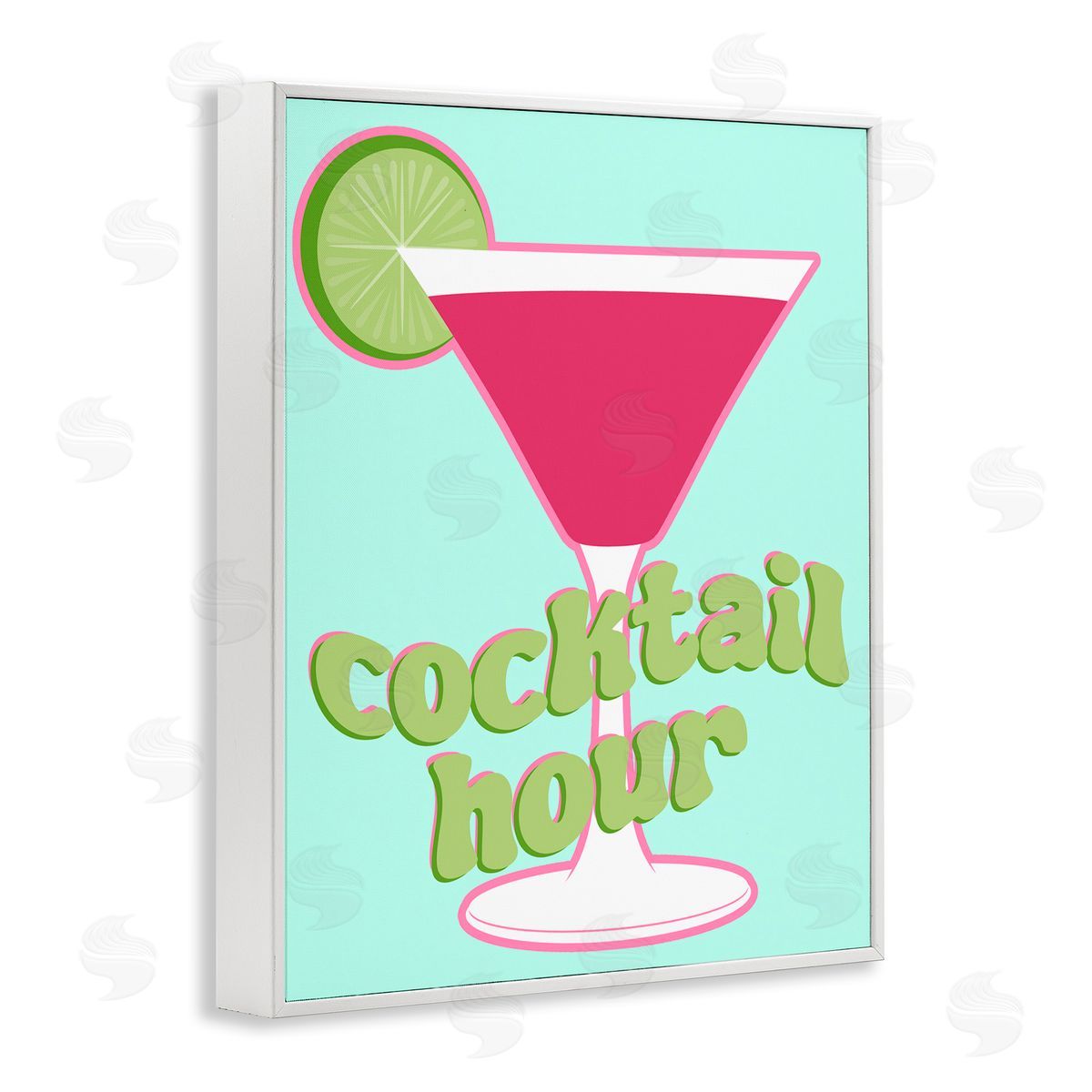 SD Graphics Studio Retro Cocktail Hour White Framed Giclee Wall Art Print