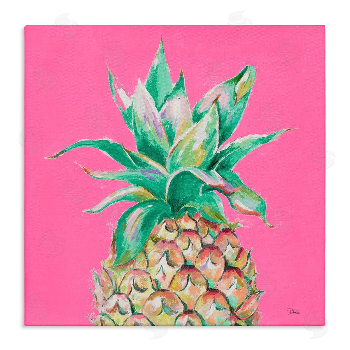 Patricia Pinto Pineapple on Pink Canvas Wall Art Print