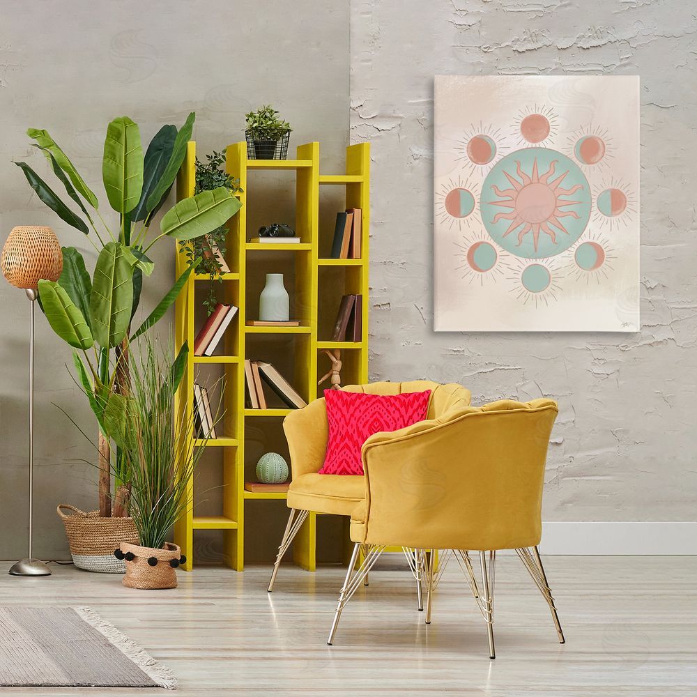 Elizabeth Medley Balanced Lunar Moon Phases Canvas Wall Art Print in Room