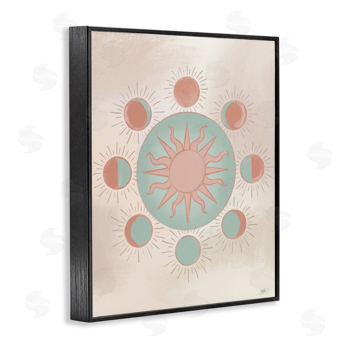 Elizabeth Medley Balanced Lunar Moon Phases Black Framed Giclee Wall Art Print