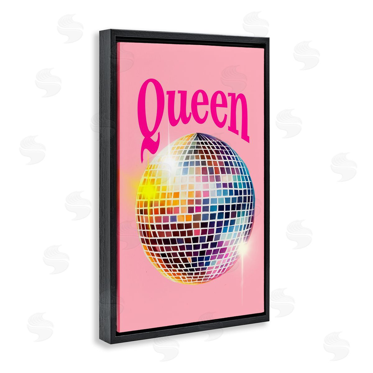 Elizabeth Medley Sparkling Disco Queen Black Floating Frame Canvas Wall Art Print