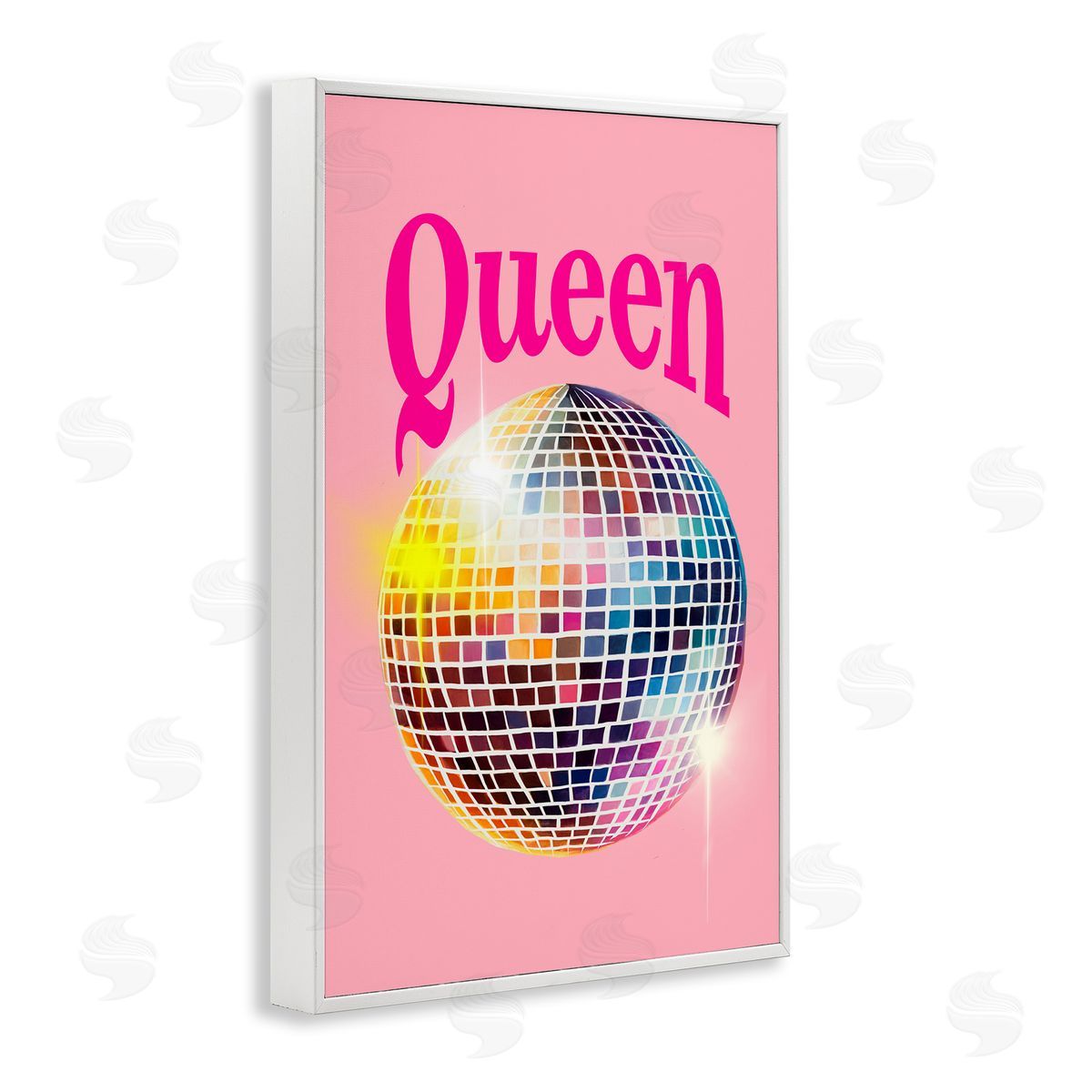 Elizabeth Medley Sparkling Disco Queen White Framed Giclee Wall Art Print