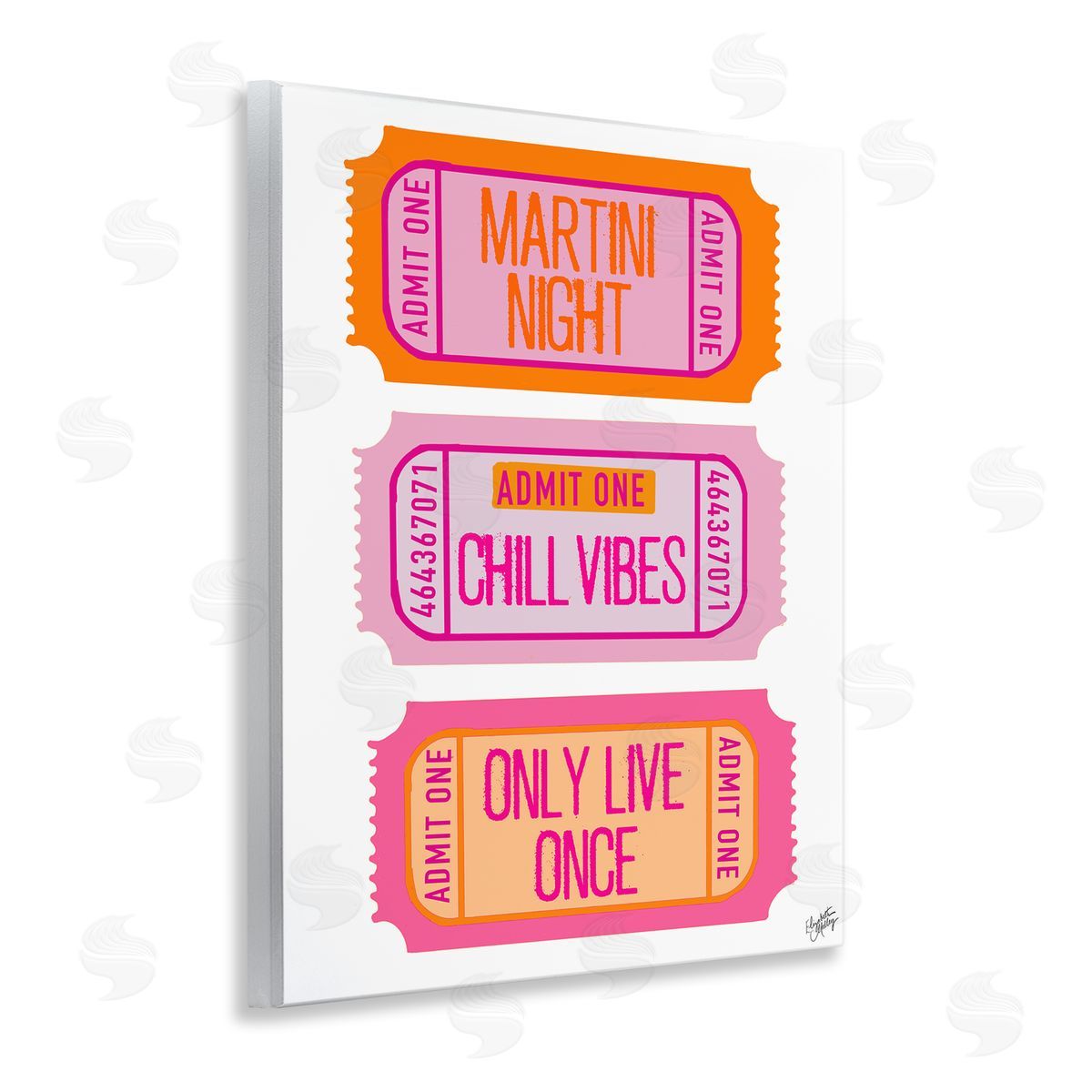 Elizabeth Medley Fun Party Phrase Tickets Wooden Wall Plaque Art Print