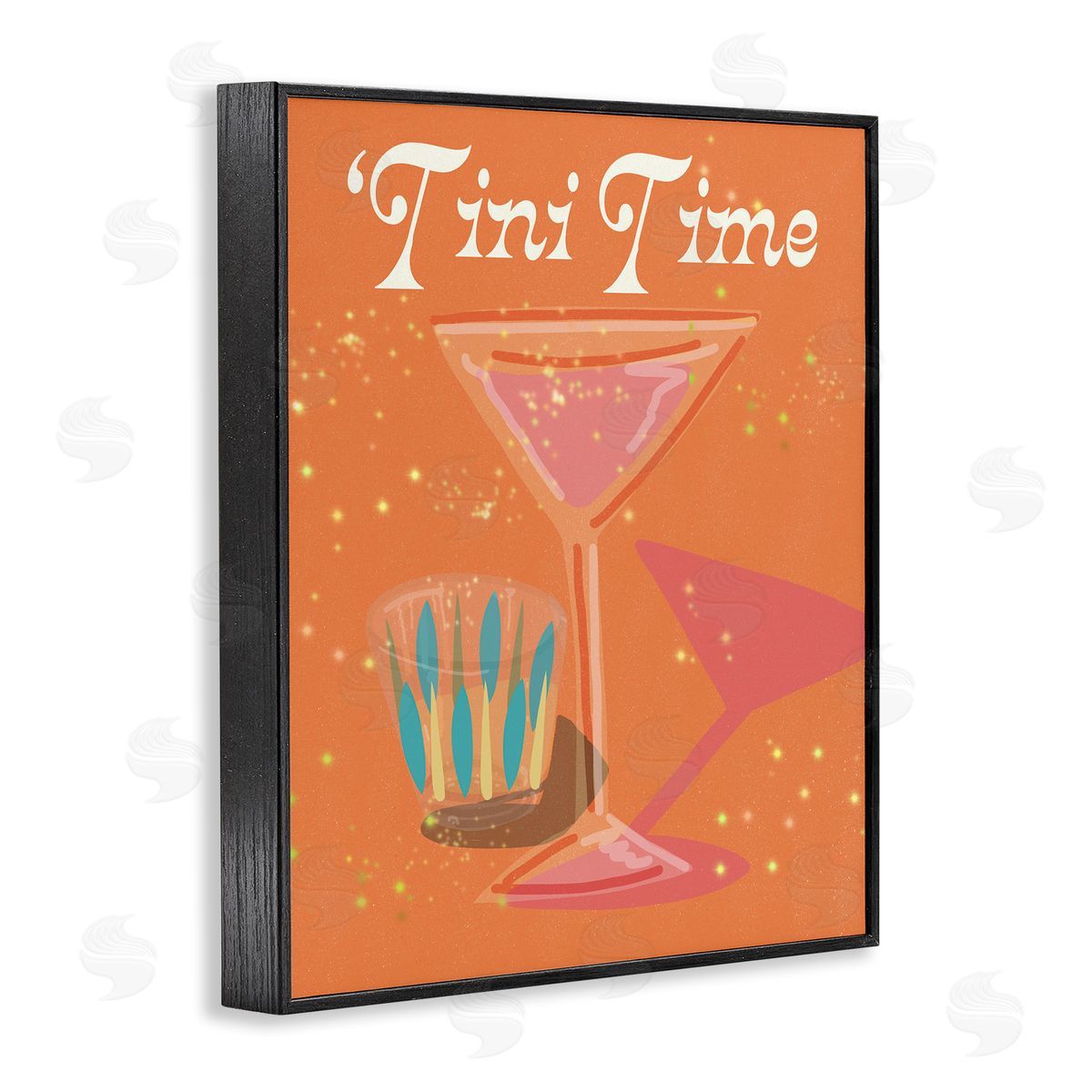 Jen Bucheli Tini Time Cocktail Black Framed Giclee Wall Art Print