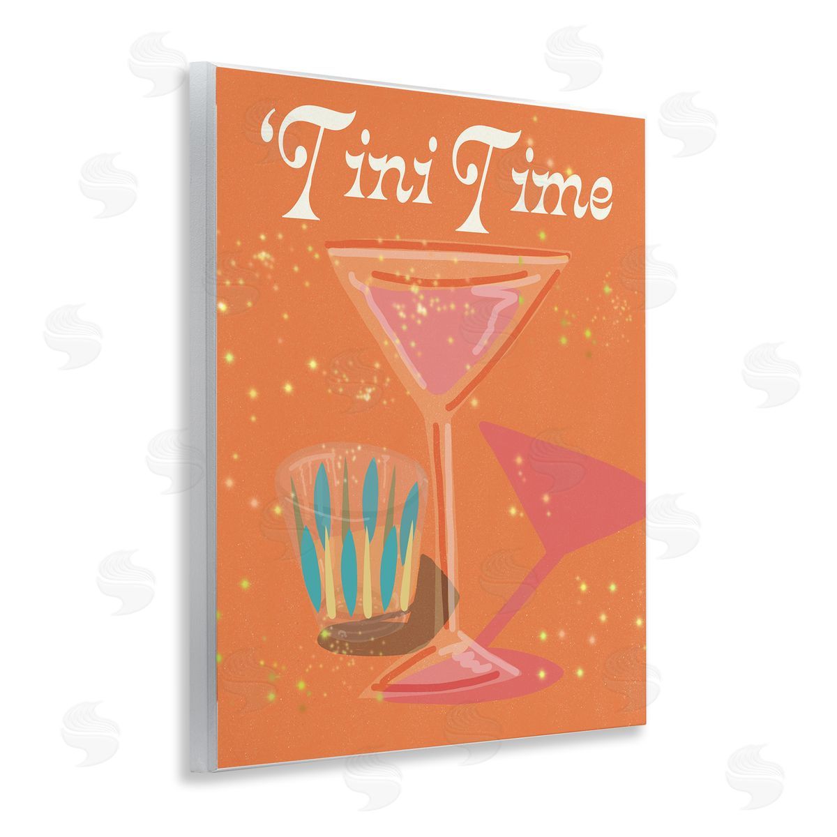 Jen Bucheli Tini Time Cocktail Wooden Wall Plaque Art Print