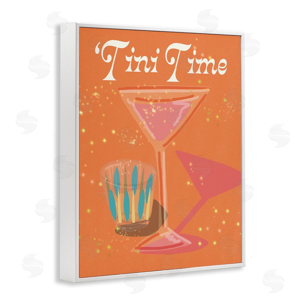 Jen Bucheli Tini Time Cocktail White Framed Giclee Wall Art Print