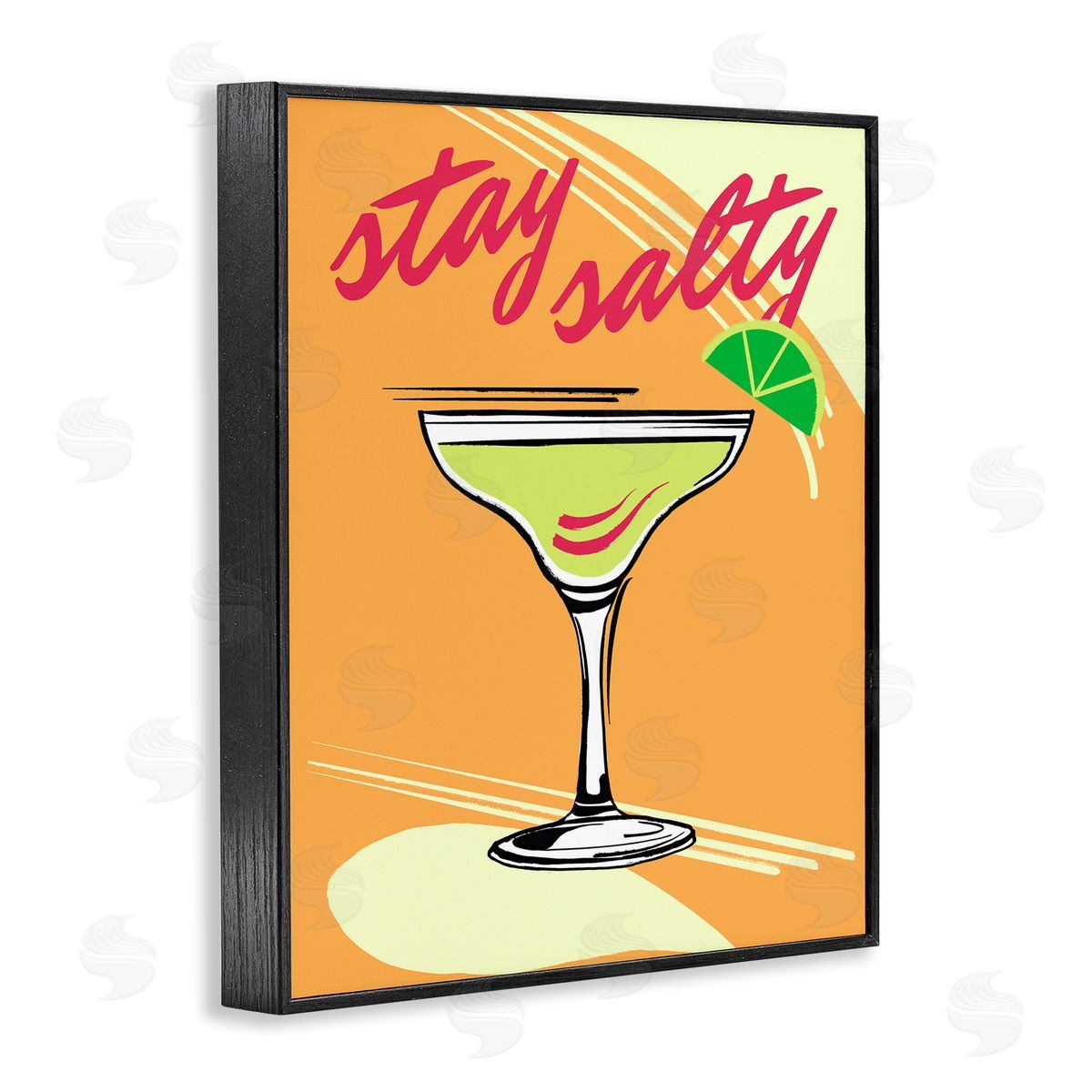 Elizabeth Medley Stay Salty Cocktail Black Framed Giclee Wall Art Print