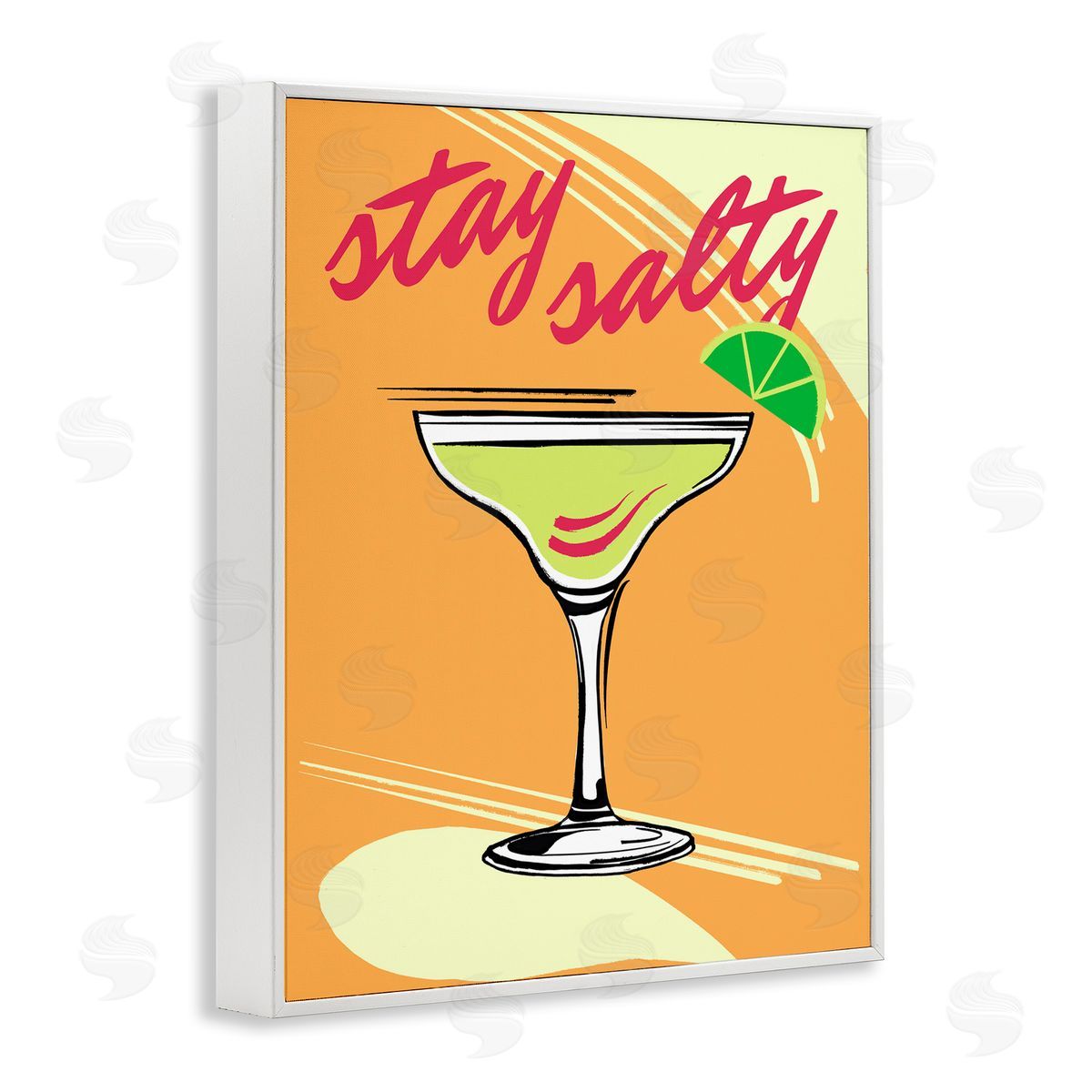 Elizabeth Medley Stay Salty Cocktail White Framed Giclee Wall Art Print