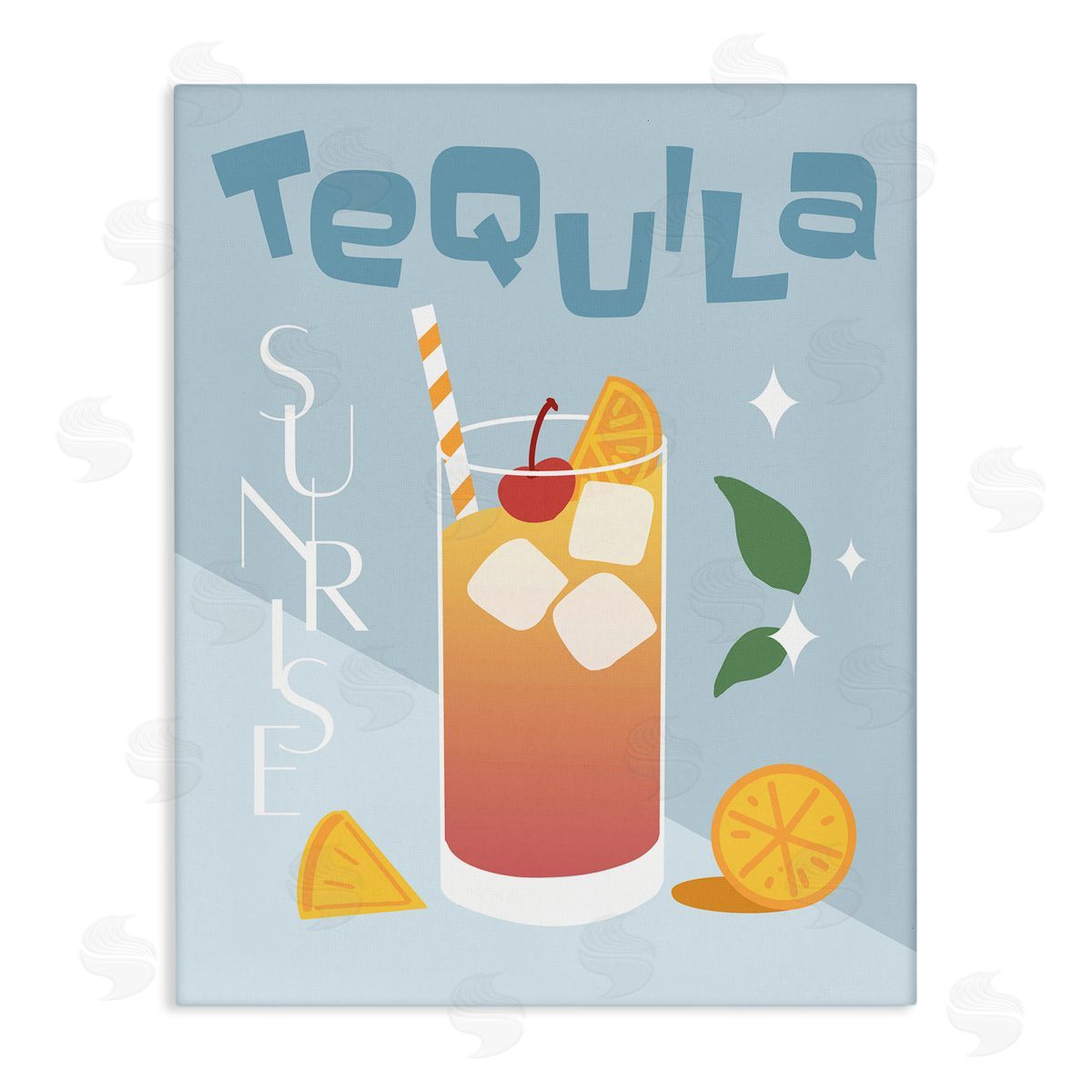 Anna Quach Tequila Sunrise Typography Canvas Wall Art Print