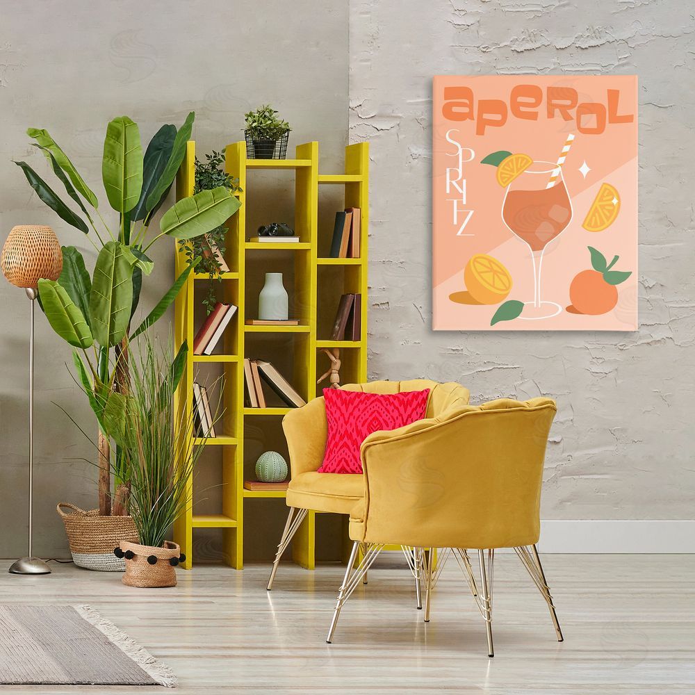 Anna Quach Aperol Spritz Typography Canvas Wall Art Print in Room
