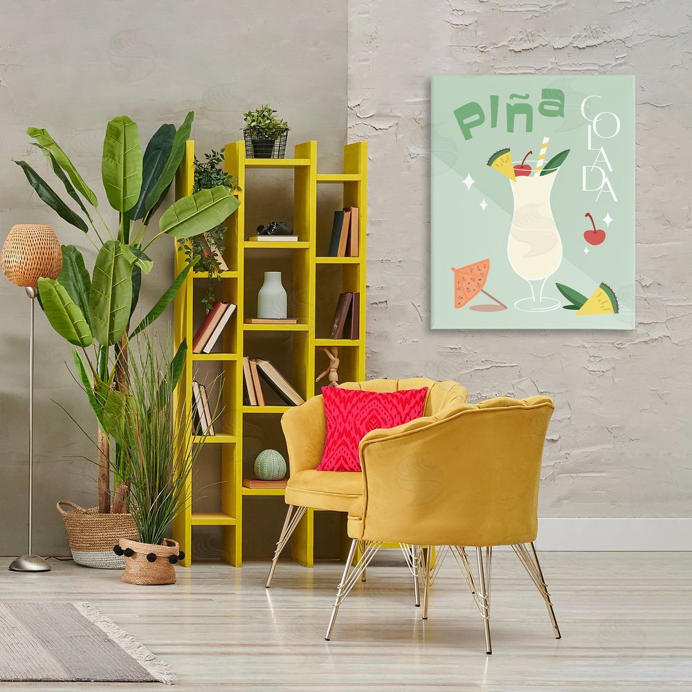 Anna Quach Pina Colada Typography Canvas Wall Art Print in Room