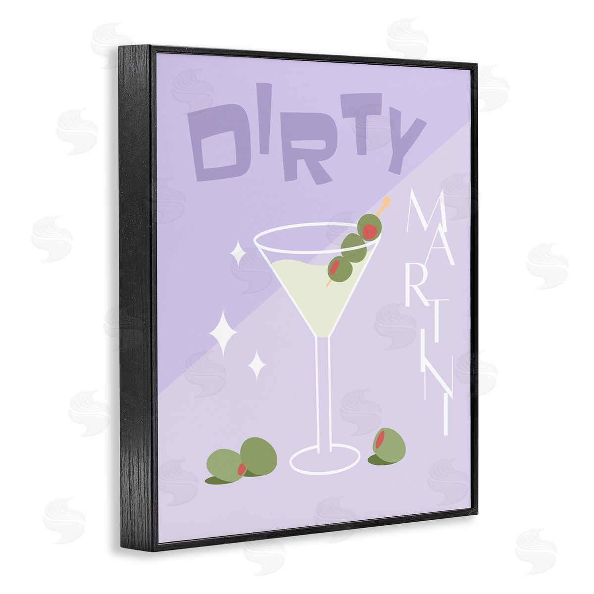 Anna Quach Dirty Martini Typography Black Framed Giclee Wall Art Print