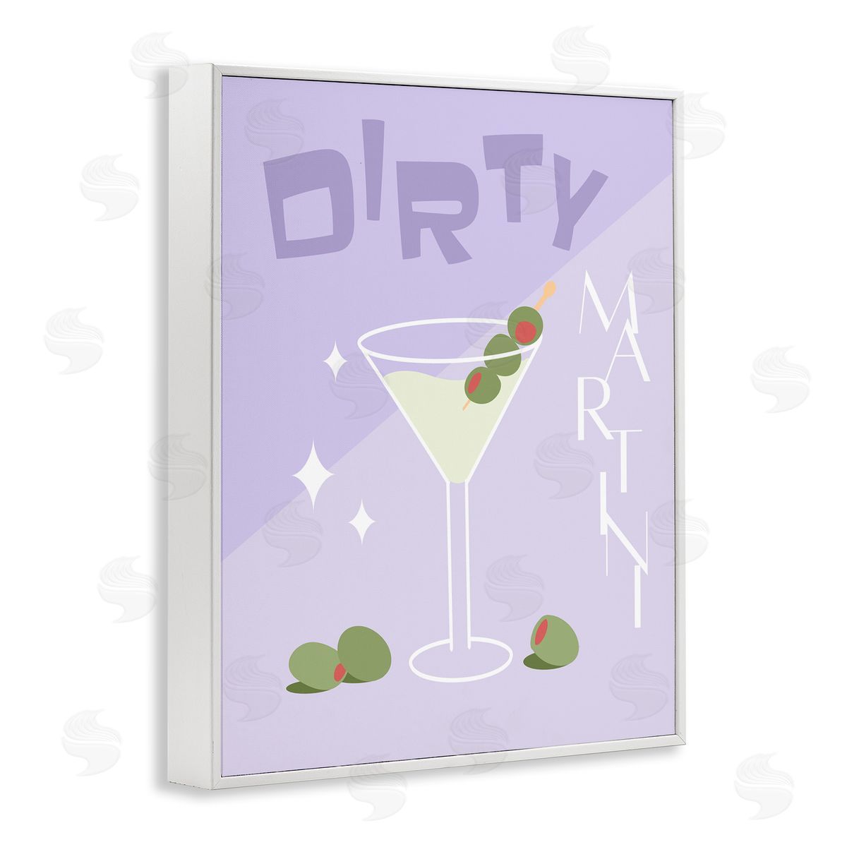 Anna Quach Dirty Martini Typography White Framed Giclee Wall Art Print