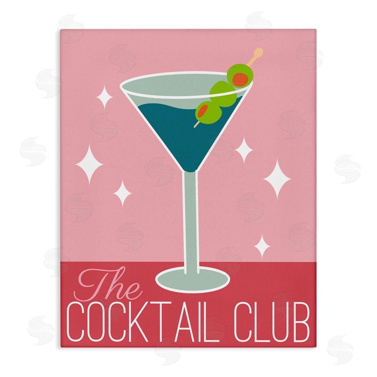 Anna Quach Cocktail Club Typography Canvas Wall Art Print