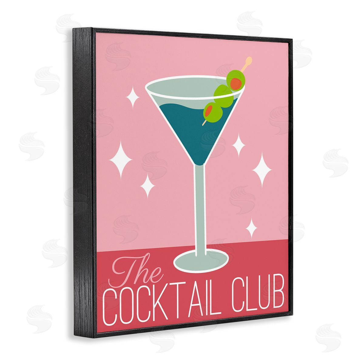 Anna Quach Cocktail Club Typography Black Framed Giclee Wall Art Print