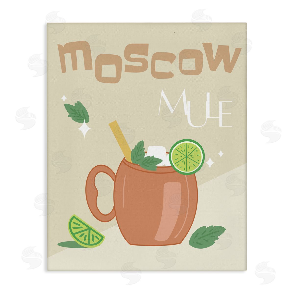 Anna Quach Moscow Mule Typography Canvas Wall Art Print