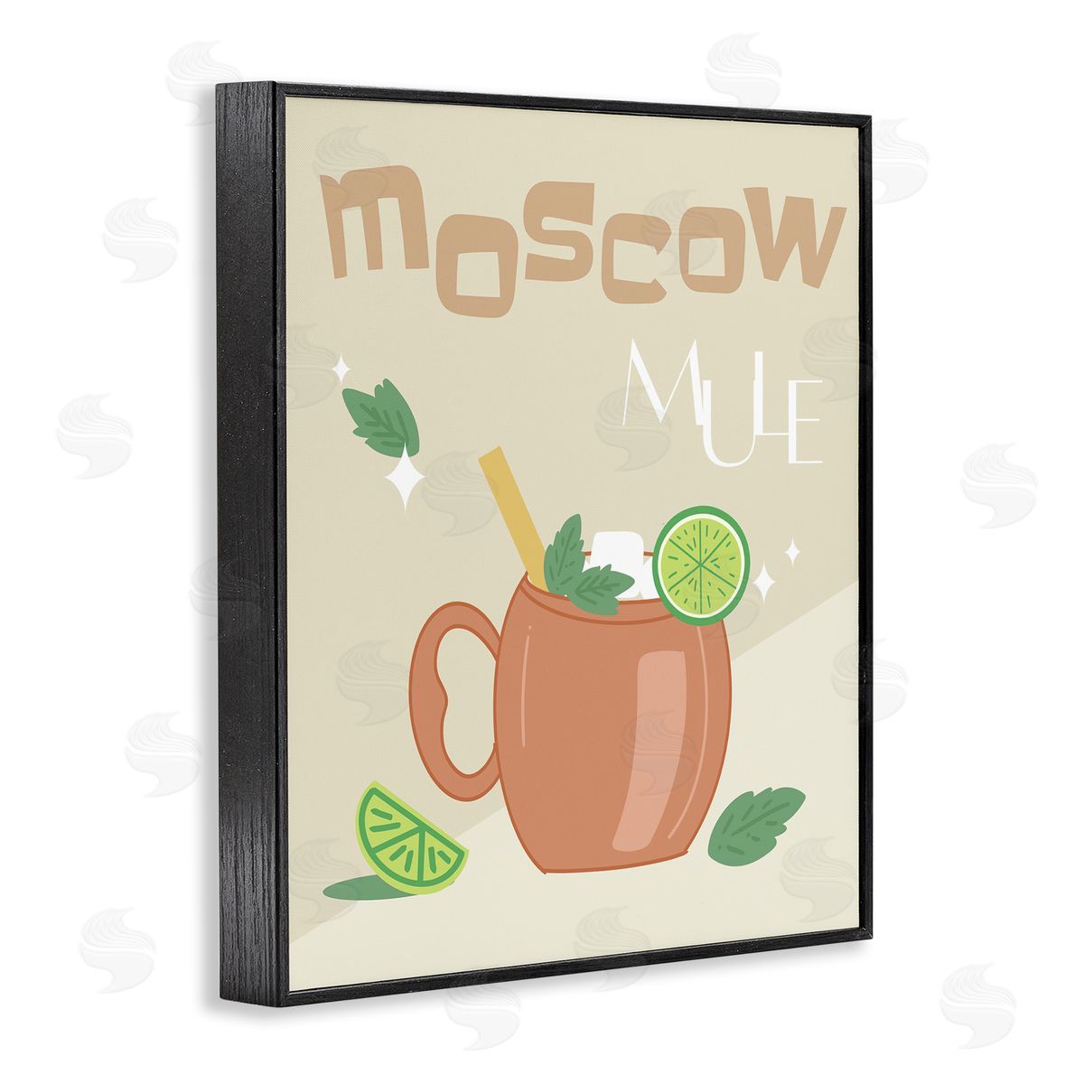 Anna Quach Moscow Mule Typography Black Framed Giclee Wall Art Print